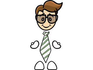 Vector image of male cartoon standing