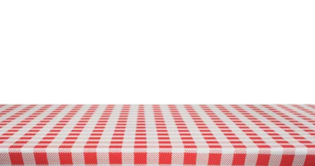 Deurstickers Red and white tablecloth © vectorfusionart