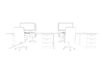 Draw of two desks