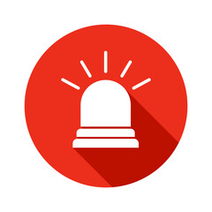 Emergency siren icon on transparent background.