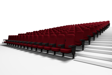 Computer graphic image of red chairs