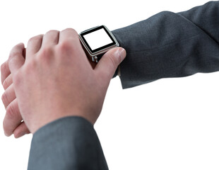 Businessman checking his smart watch