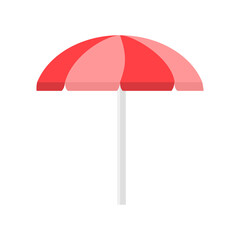 Beach umbrella icon on transparent background.