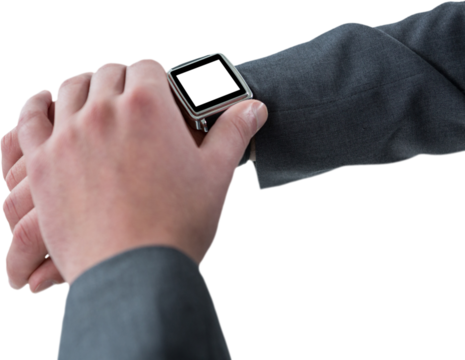 Businessman checking his smart watch