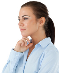 Side view of thinking businesswoman