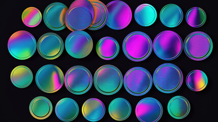 3d render, collection of assorted round stickers. Generative Ai