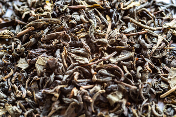 closeup of loose green tea