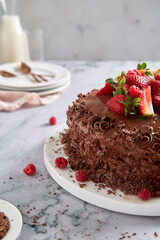 Cake of chocolate