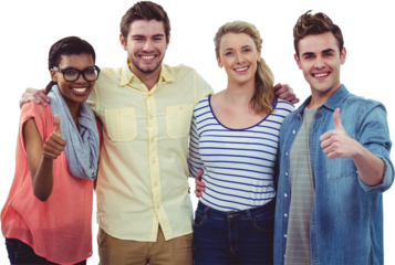 Happy creative team giving the thumbs up