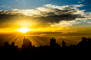 sunset over the city of Panamá