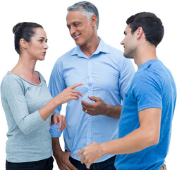 Business team having a disussion