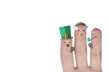 Composite image of fingers and patrick day drawing © vectorfusionart
