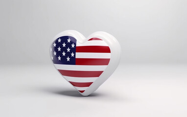 Heart with the stars and stripes honoring American pride and values