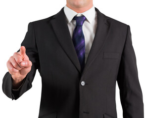 Businessman standing and pointing