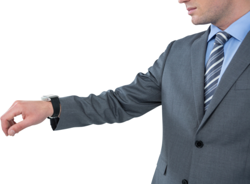 Businessman wearing smart watch