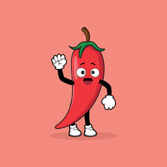 Chilli mascot character with spirit expression vector