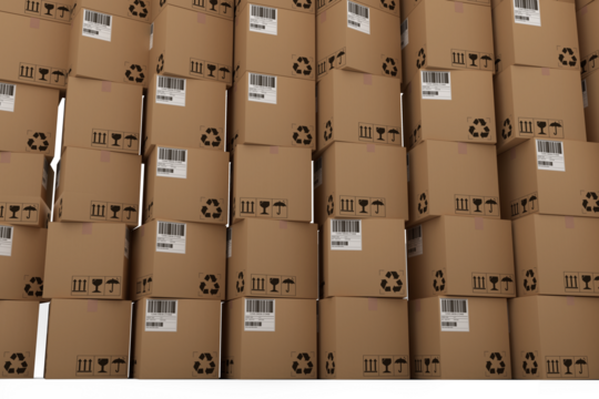 Full frame shot of cardboard boxes