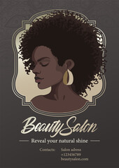 Portrait of a beautiful african girl with short curly hair