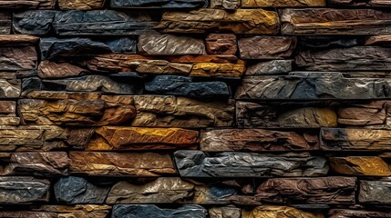 Stoneware cladding wall with stone effect. Veneer, background and texture. Generative Ai.