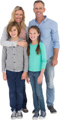 Obraz premium Family standing against white background