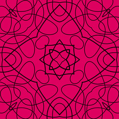 Seamless geometrical tile pattern, symmetric print.