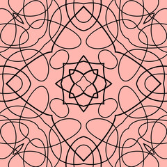 Seamless geometrical tile pattern, symmetric print.