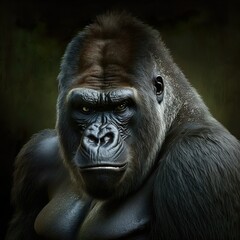 Obraz premium Adult Male Gorilla Aggressive