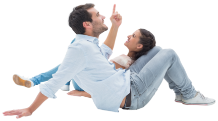 Attractive young couple lying down