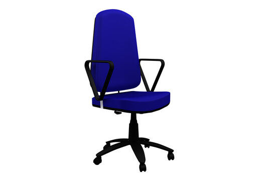 Empty Blue Office Armchair