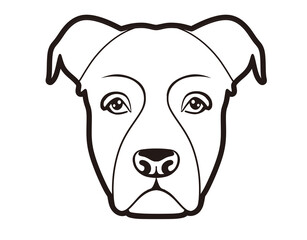 dog face illustration, design work in black-white line art style