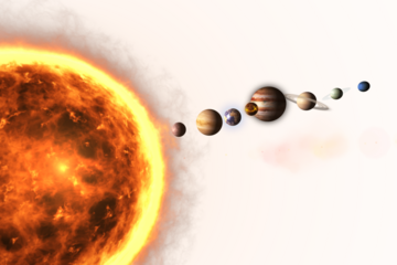 Illustrative image of various planets and sun