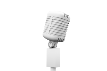 Digitally generated retro white microphone