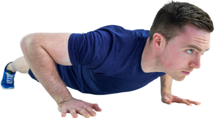 Athlete doing push ups