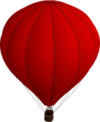 Red hot air balloon on white background