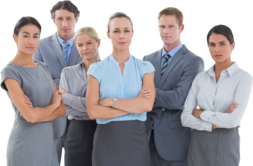 Business team smiling at camera