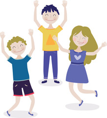 Illustration of childrens dancing