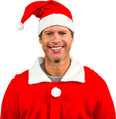 Happy man in santa costume