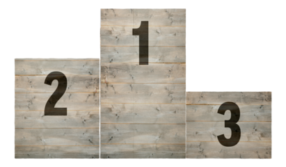 Digital composite image of winners podium with numbers