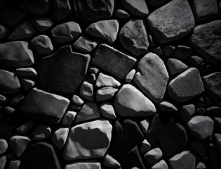 Fototapeta premium black concrete wall , grunge stone texture , dark gray rock surface banner background. Generative ai.