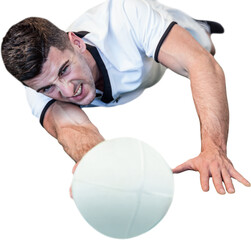 Fototapeta na wymiar Man lying down while holding ball
