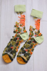 nice bright colored socks. women's socks for spring.