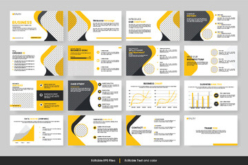Vector business powerpoint presentation slides template design minimalist business yellow layout template design