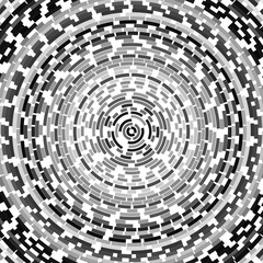 Radial stroke pattern. Abstract line circles, design elements. Vector illustration with editable strokes. Black and white,