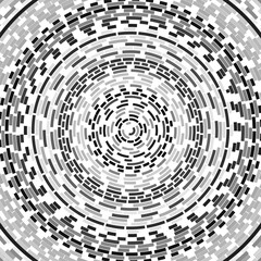 Radial stroke pattern. Abstract line circles, design elements. Vector illustration with editable strokes. Black and white,