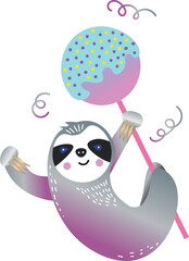 Sloth holding a balloon icon