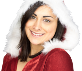 Pretty girl smiling in santa outfit
