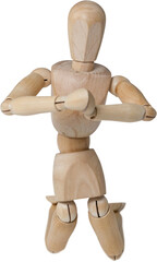 3d image of wooden figurine kneeling 