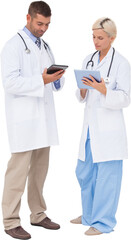Fototapeta premium Doctors discussing something on clipboard