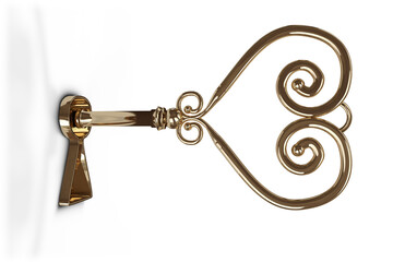 Golden heart key