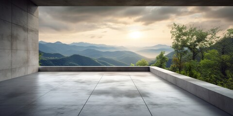 Beautiful modern terrace concept by generative ai